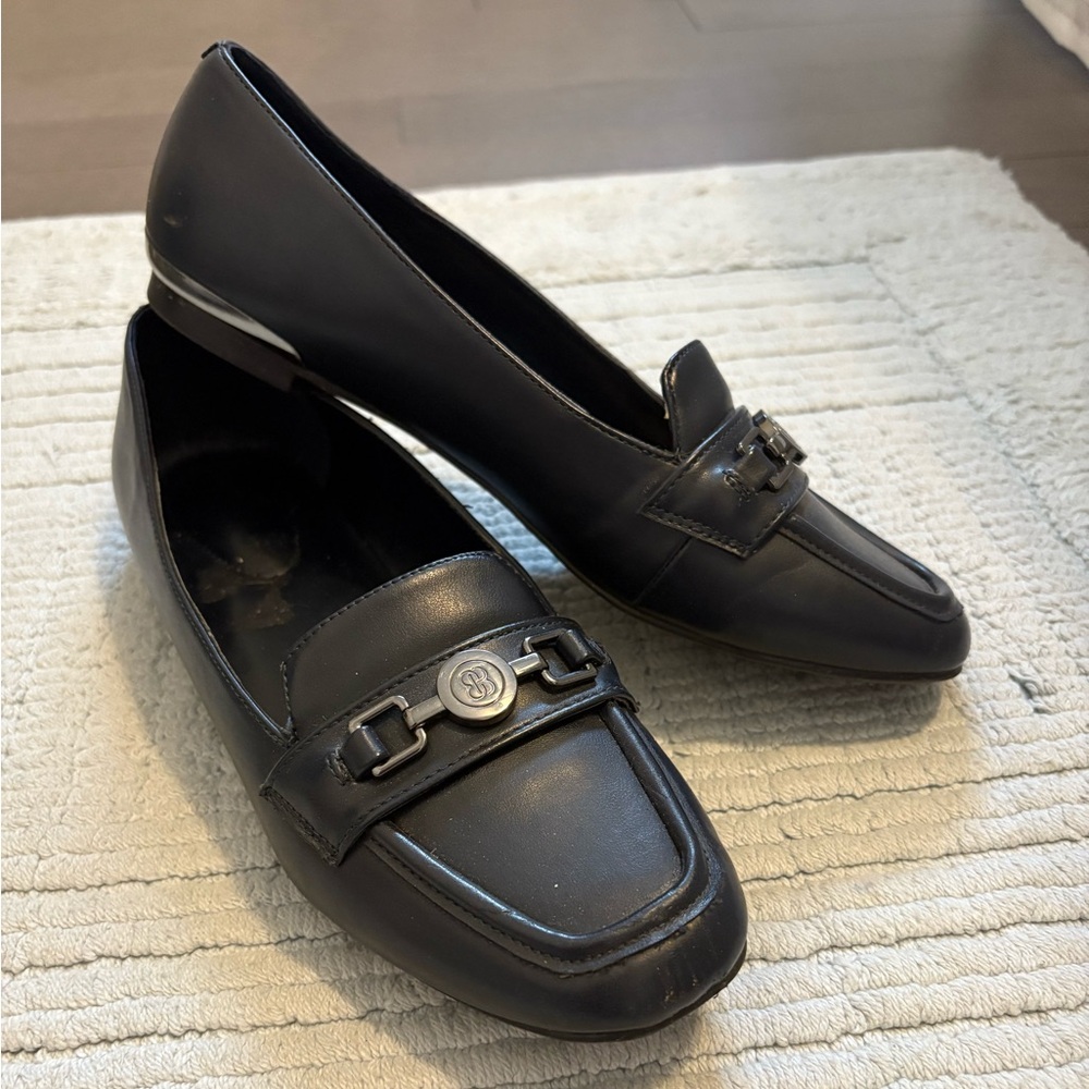 Navy Leather Flats - Size 7.5